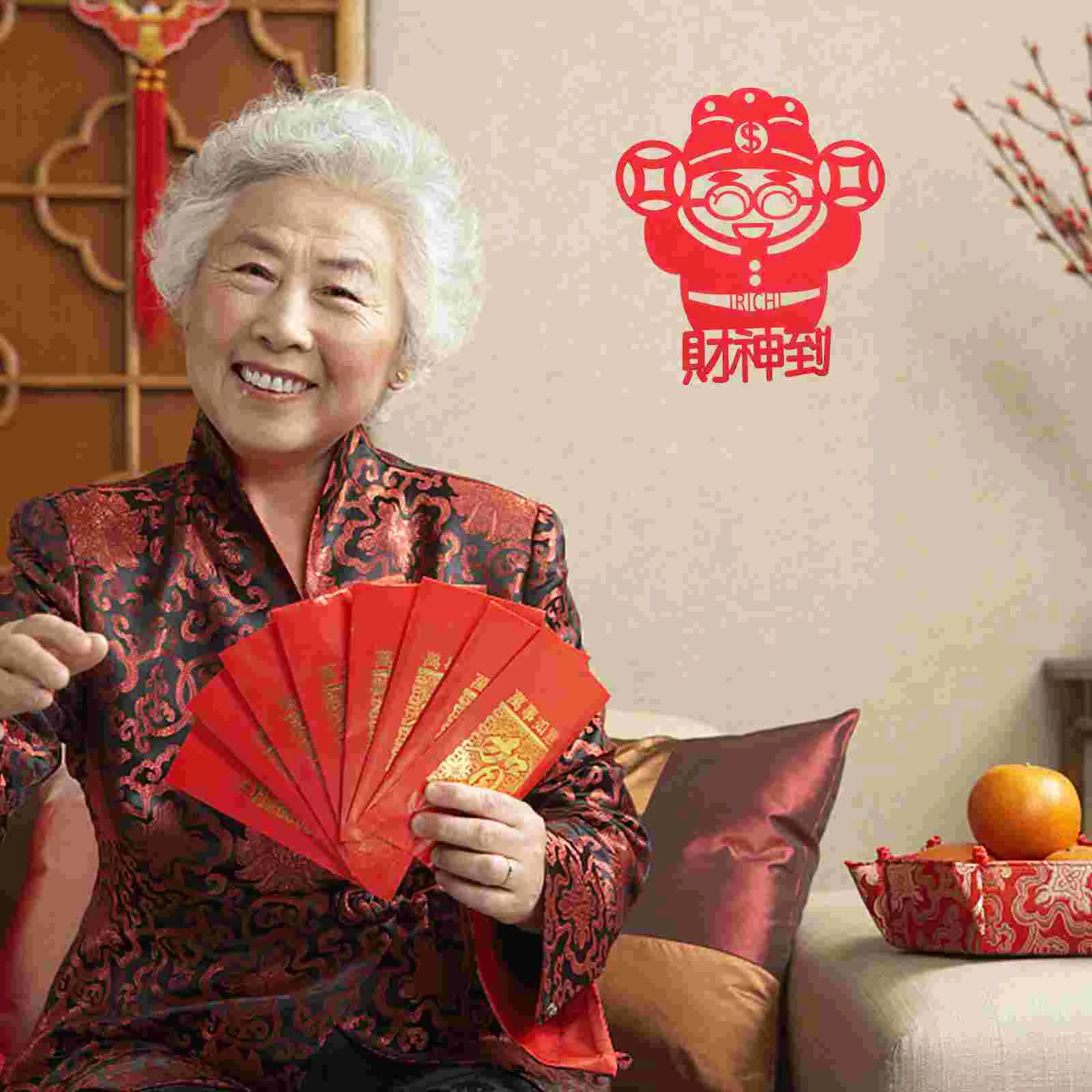 

Наклейка на дверь с надписью Fu Word, домашнее весеннее искусственное украшение, оконные решетки, Декор, счастливый герой, китайская Нетканая ткань, 2 шт.