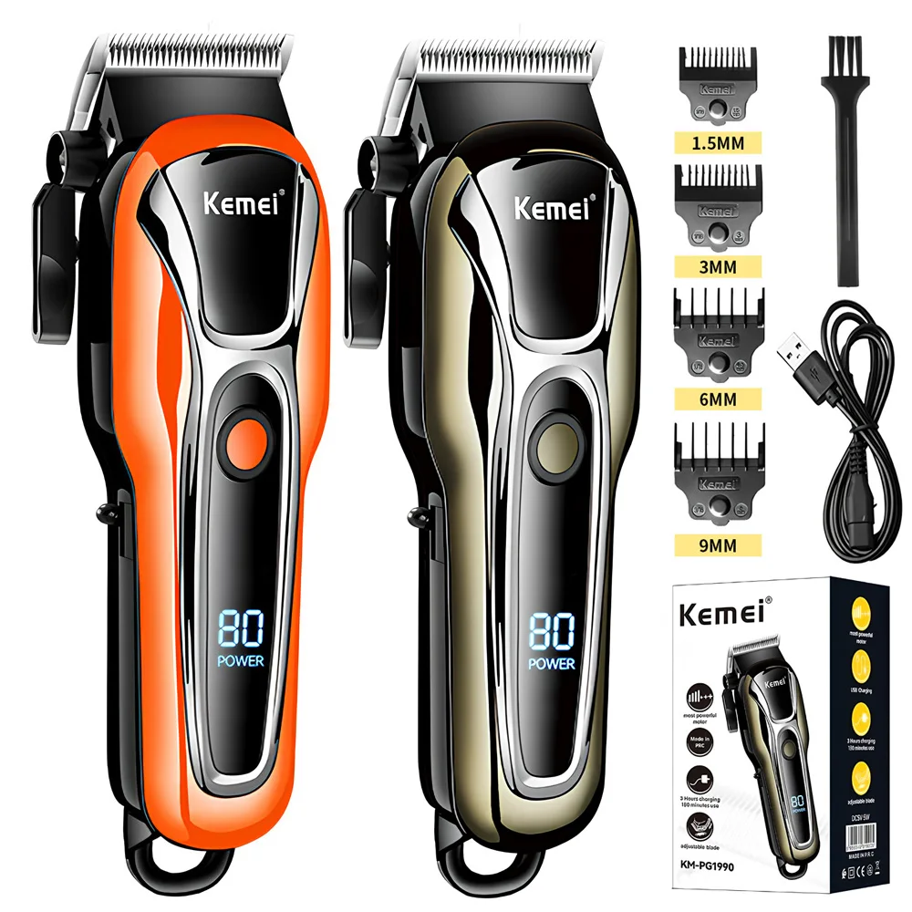 

Kemei Hair Clipper Electric Hair Trimmer for men Electric shaver professional Men's Hair cutting machine Wireless barber trimmer