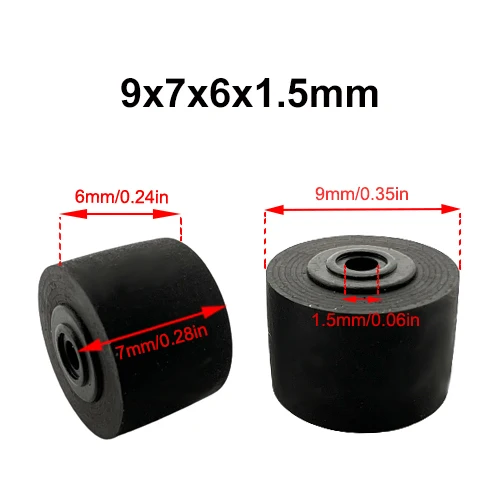 

1pcs 9mmx7x6x1.5 Rubber Pinch Roller Belt Pulley For Cassette Deck Audio Tape Recorder Drives Walkman Stereo Player Accessories