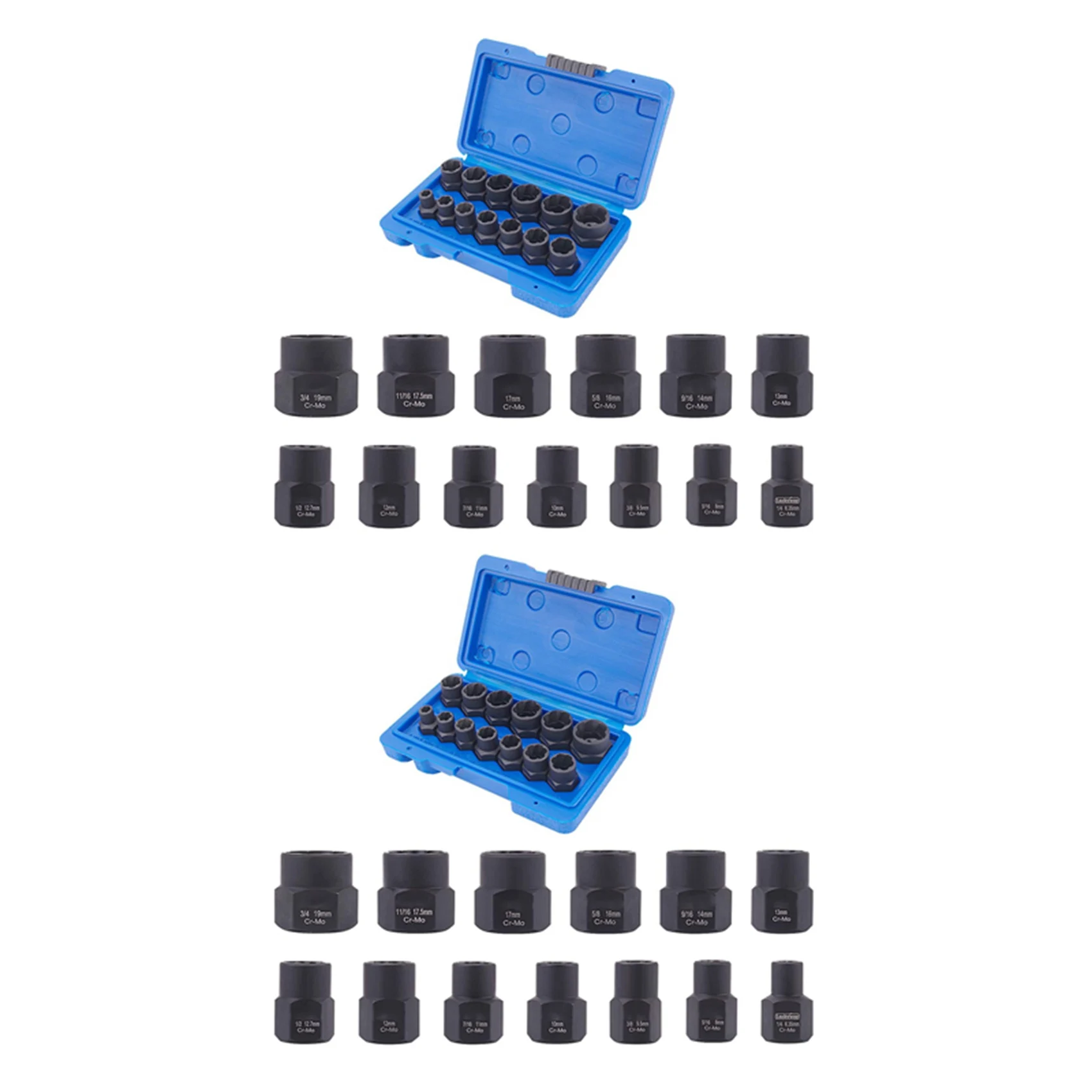 

26-Piece Impact Bolt Nut Remover Set Nut Extractor Socket Bolt Remover Tool Set