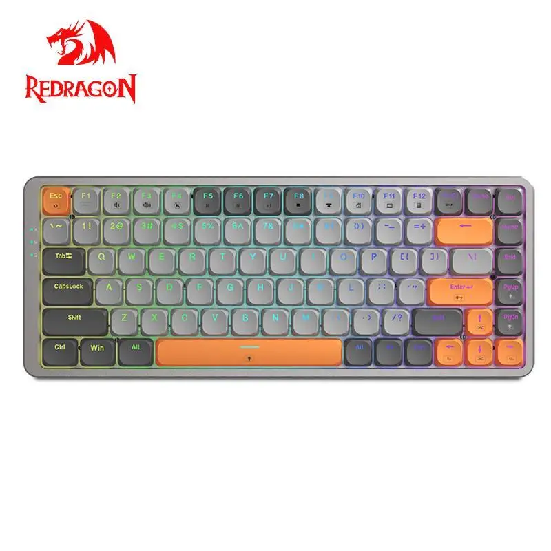 Тонкая ультратонкая Проводная Механическая игровая клавиатура REDRAGON TL84-B RGB USB Mini с