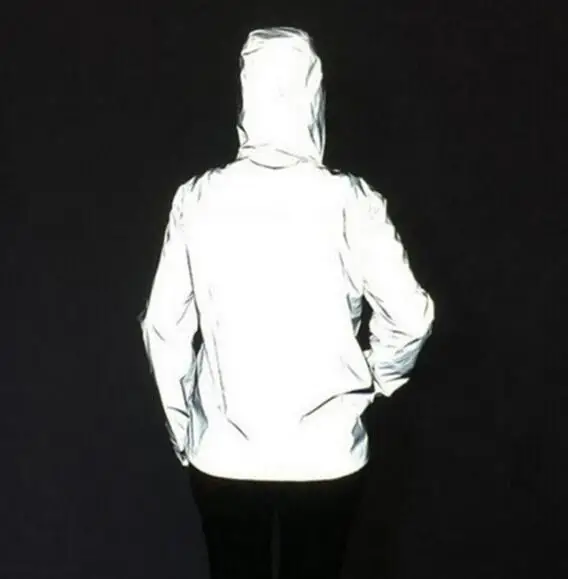 

Men Reflective Jacket Spring Coat Night Hoodie Water proof Run