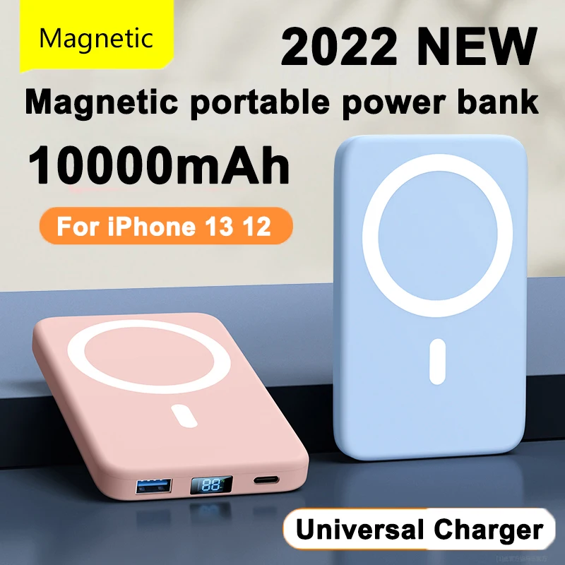 

15W 10000mAh Magnetic Wireless Fast Charging Power Bank For iPhone 11 12 13pro Huawei Xiaomi Samsung External Spare Battery Pack