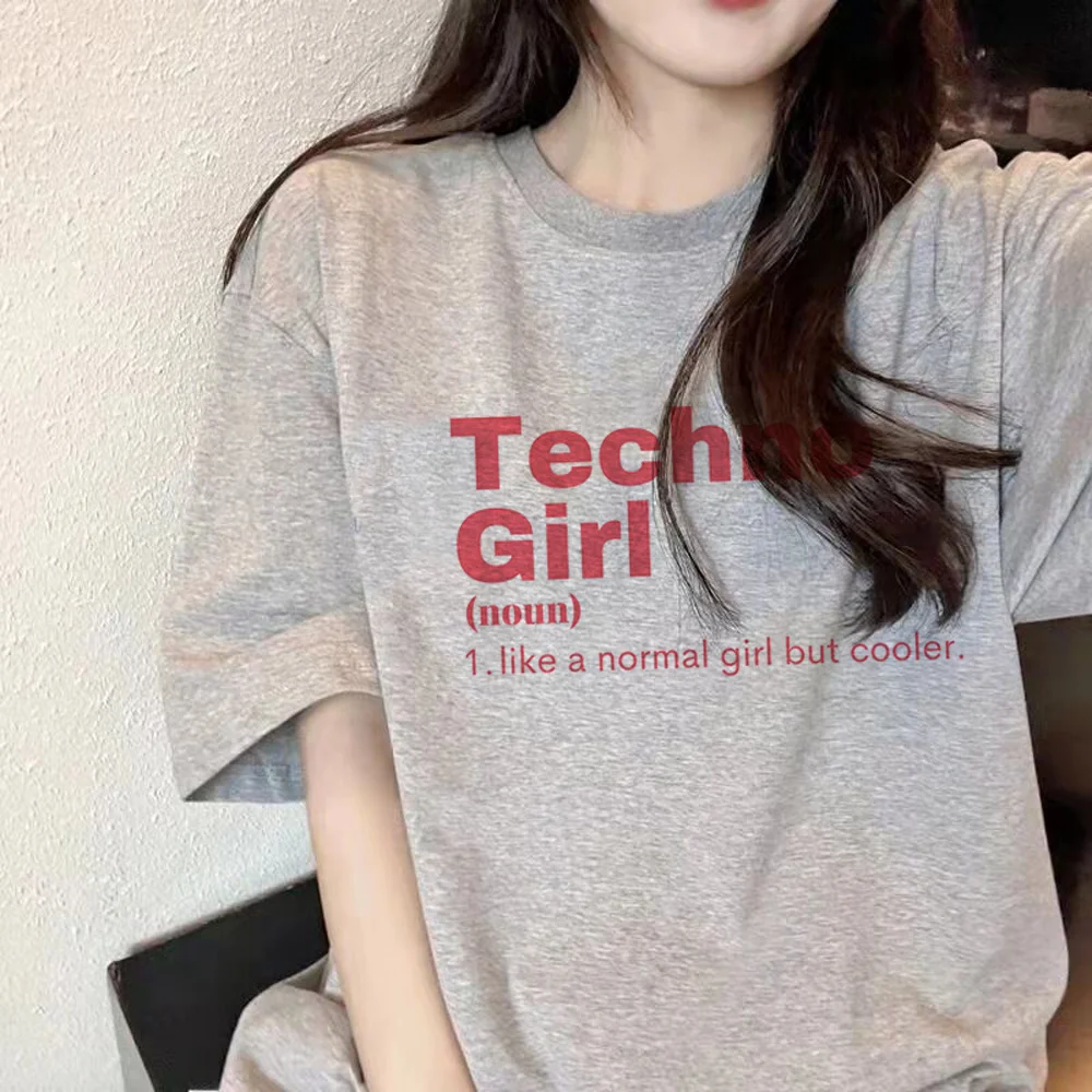 

techno t-shirts women harajuku t shirt girl 2000s clothes