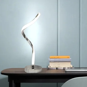 LED Spiral Table Lamp Eye Protection Curved Desk Bedside Warm Light Reading Learning Modern For Living Room Reading Home Decor 4