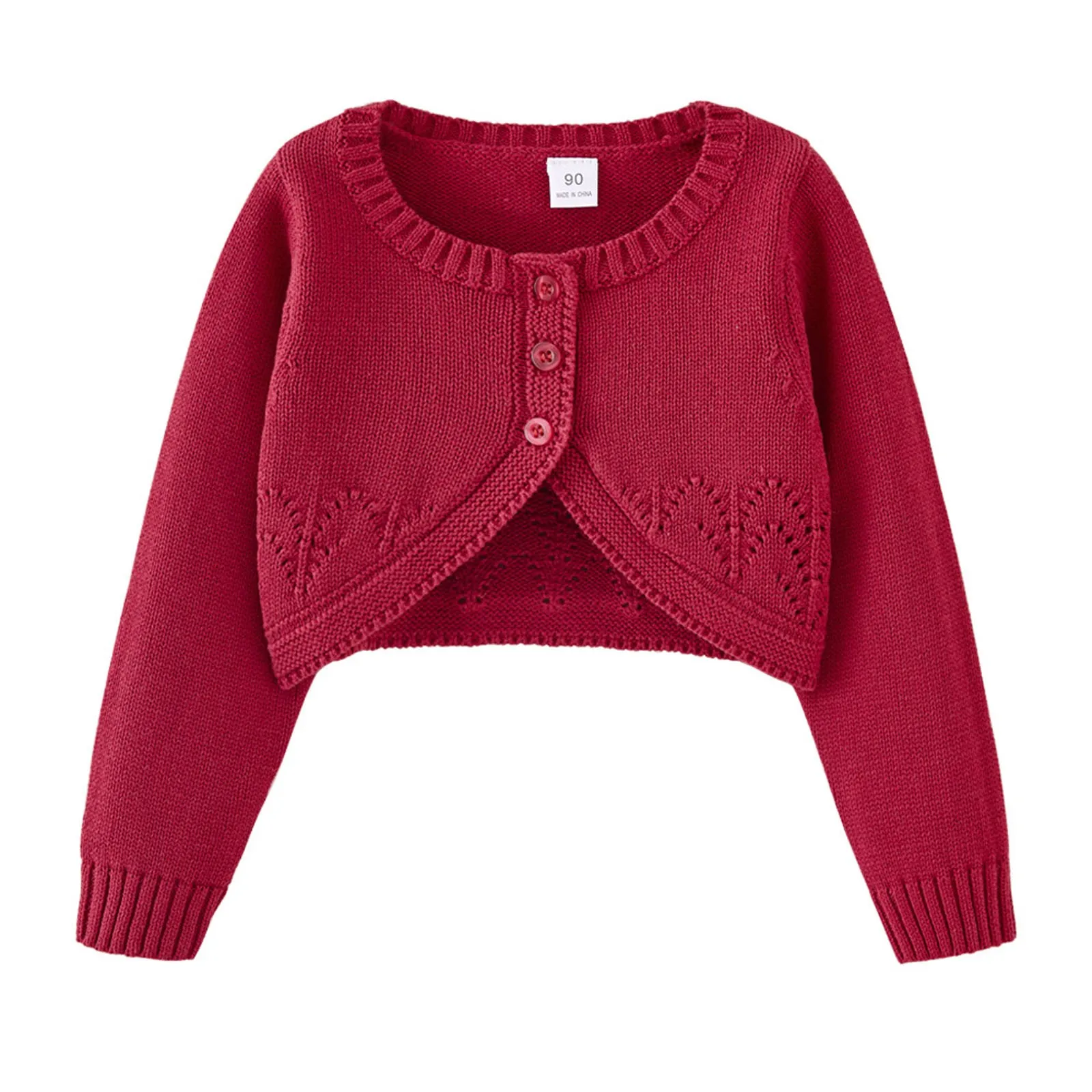 Укороченный свитшот для девочек детские вязаные свитера кардиганы куртки с