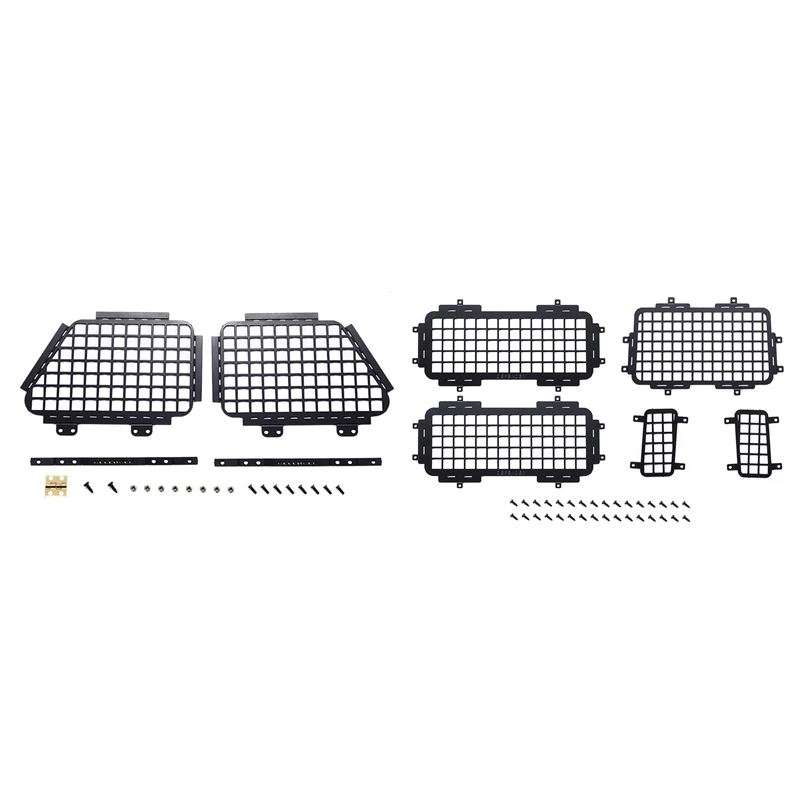 

For MN D90 D99S MN99S 1/12 Foldable Car Window Protective Net Window Guard & Rear Side Metal Stereoscopic Window Mesh