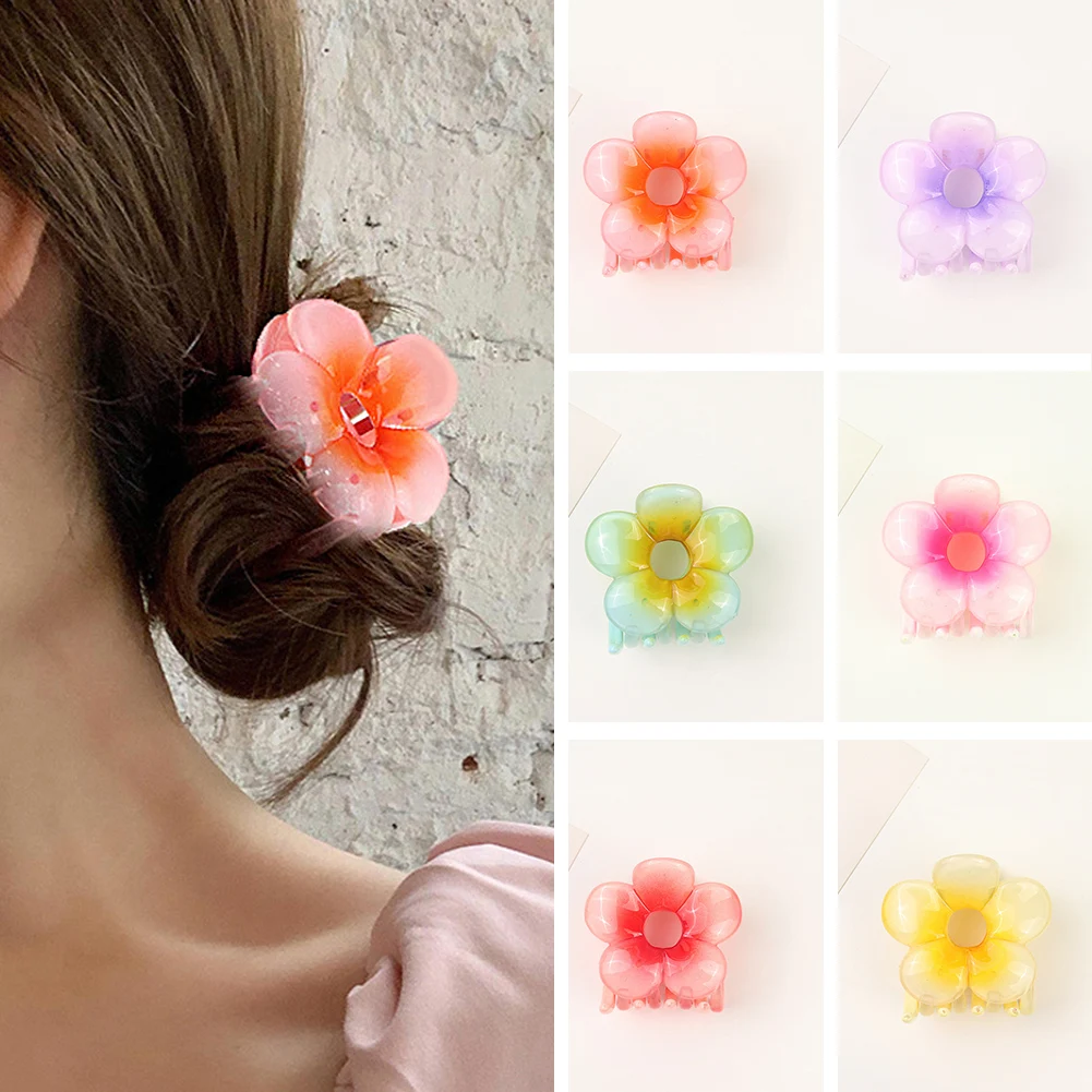 

2022 Summer Hair Claw for Women Bohemia Plumeria Flower Hair Clip Ponytail Hairpins Bath Barrette Holiday Hawaii Headpieces