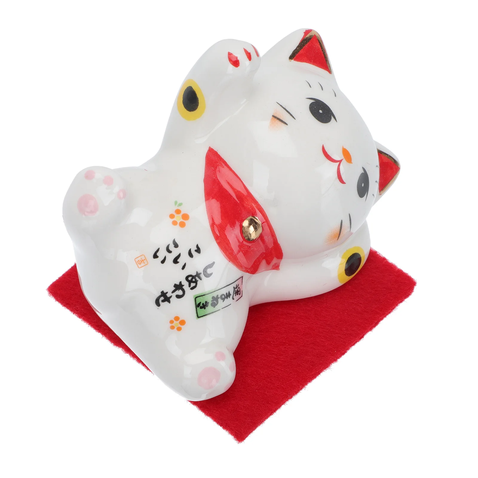 

Cat Lucky Fortune Statue Maneki Neko Waving Figurine Japanese Ornament Shui Feng Beckoning Car Good Mini Decor Ceramic Chinese