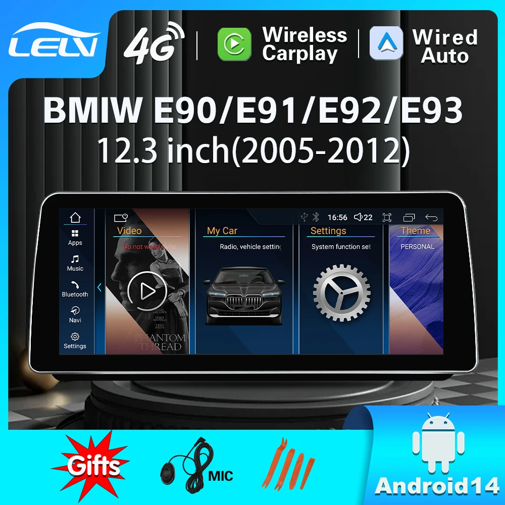 12 3 дюймовый новый ID8 UI Android 14 беспроводной Carplay авто для BMW серии E90 E91 E92 E93 GPS