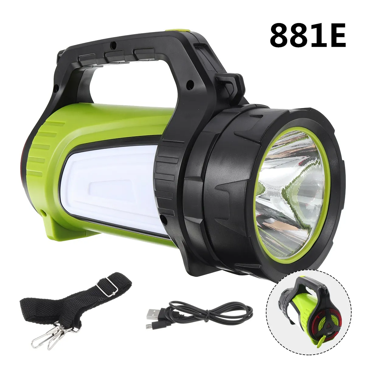 

Светодиодный фонарик 3500LM, портативный прожектор с USB-зарядкой, фонарь для охоты дальнего действия, аварийный прожектор