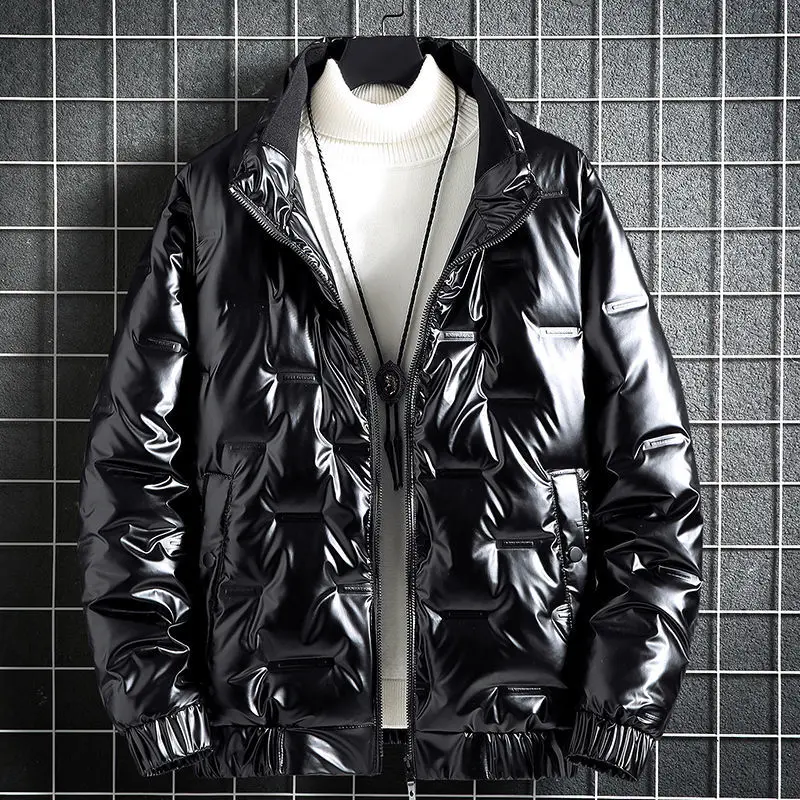 European Station New Winter Casual Down Jacket European Men's RC Leather Label Leopard Head High-end White Duck Down Men Jacket