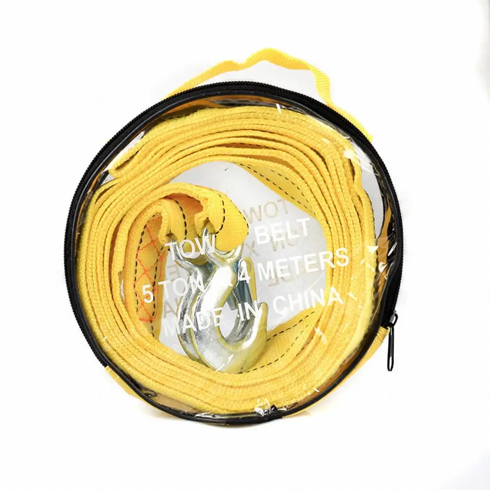 

Heavy Duty 5 Ton Car Tow Cable Towing Pull Rope Strap Hooks For Recovery 4 Meter 5 Ton Car Tow Cable