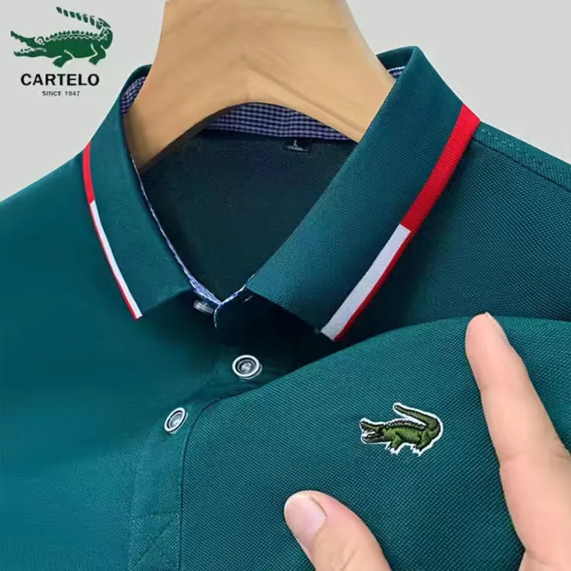 

2023 New European And American Men's Short Sleeve Embroidered Business Summer Polo Shirt Fashion Loose Oversized Lapel T-shirt