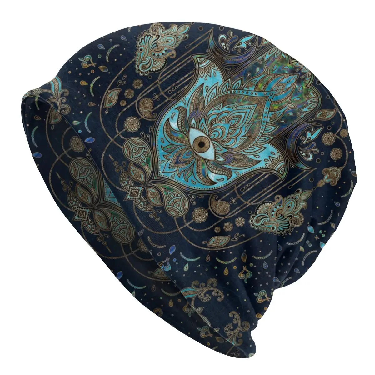 

Bonnet Warm Knit Hat Women Men Hand Of Fatima Gemstones Hip Hop Skullies Beanies Caps Hamsa Hand Evil Eye Beanie Hats Ski Cap