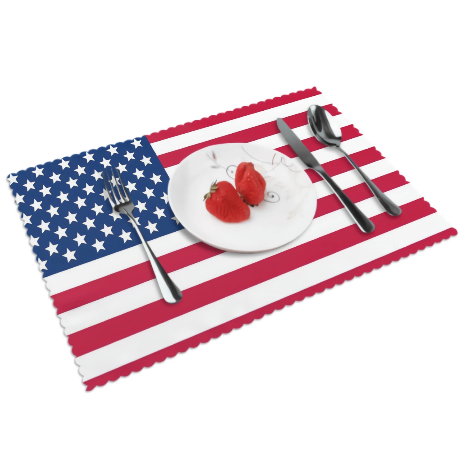 

America Flag Placemats for Dining Table 12 x 18 inches Heat Resistant Table Placemats Set of 4 for Kitchen Dining Table