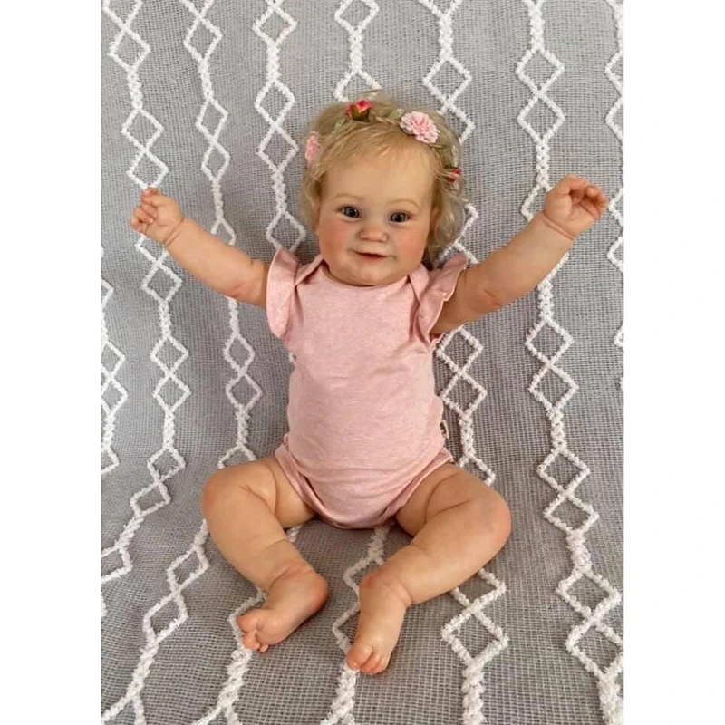 

Two Size Version Reborn Toddler Popular Maddie Cute Girl Doll with Rooted Blonde Hair Soft Plush Toy Body High Quality Doll
