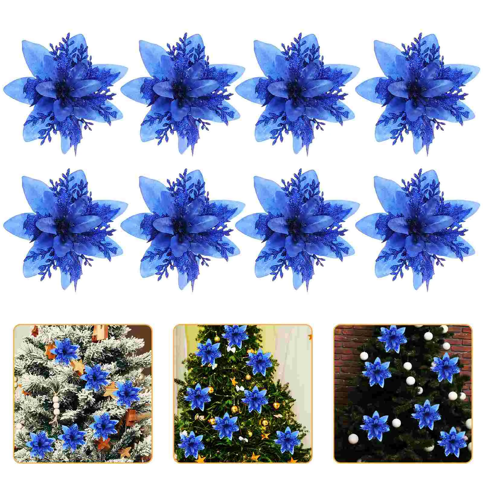 

12 Pcs Christmas Flower Xmas Tree Decors Artificial Wedding Venue Flowers Cloth