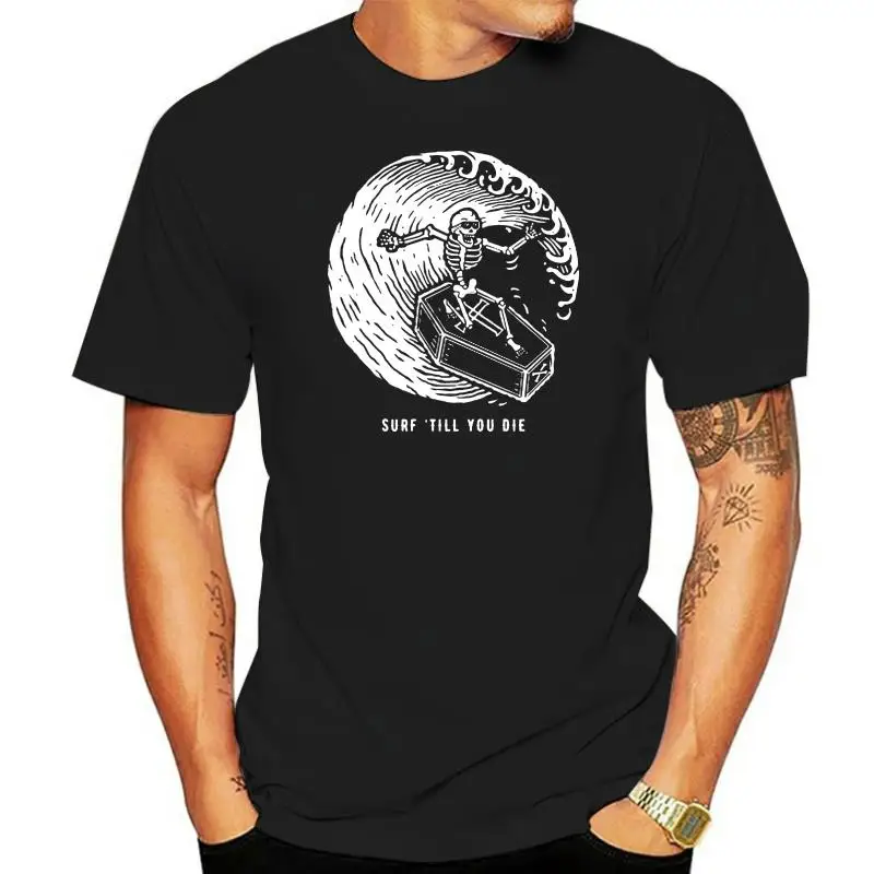 Мужская футболка Surf Till You Die Skull с принтом футболки топ