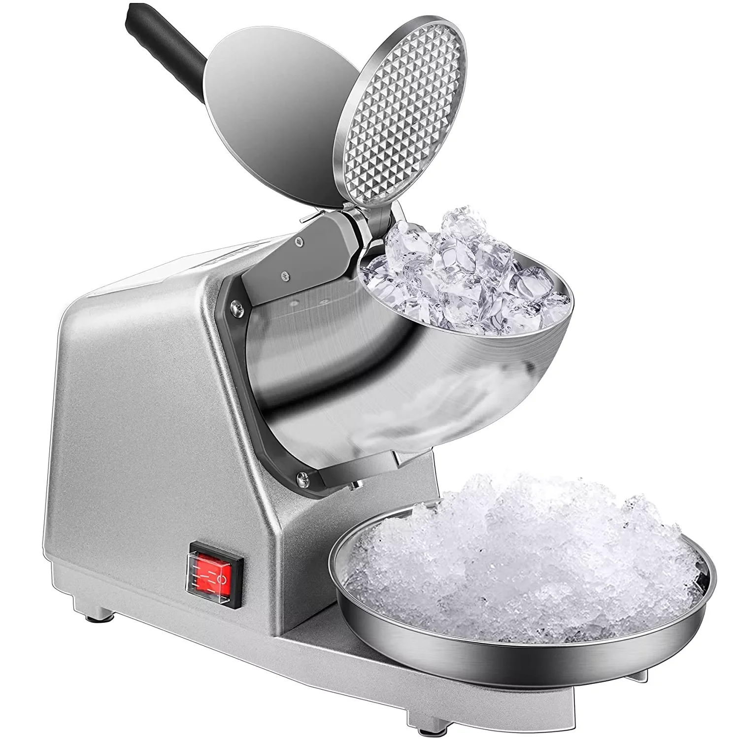 

Ice Shaver Prevent Splash Electric Three Blades Snow Cone Maker Stainless Steel Shaved Ice Machine 85kg/hr Home and Commercial