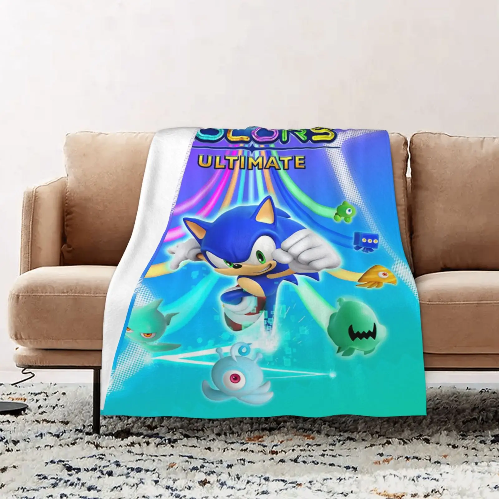 

Ультрамягкое одеяло Sonic, тонкое Фланелевое покрывало с сублимационным рисунком для детей и взрослых, одеяла для путешествий