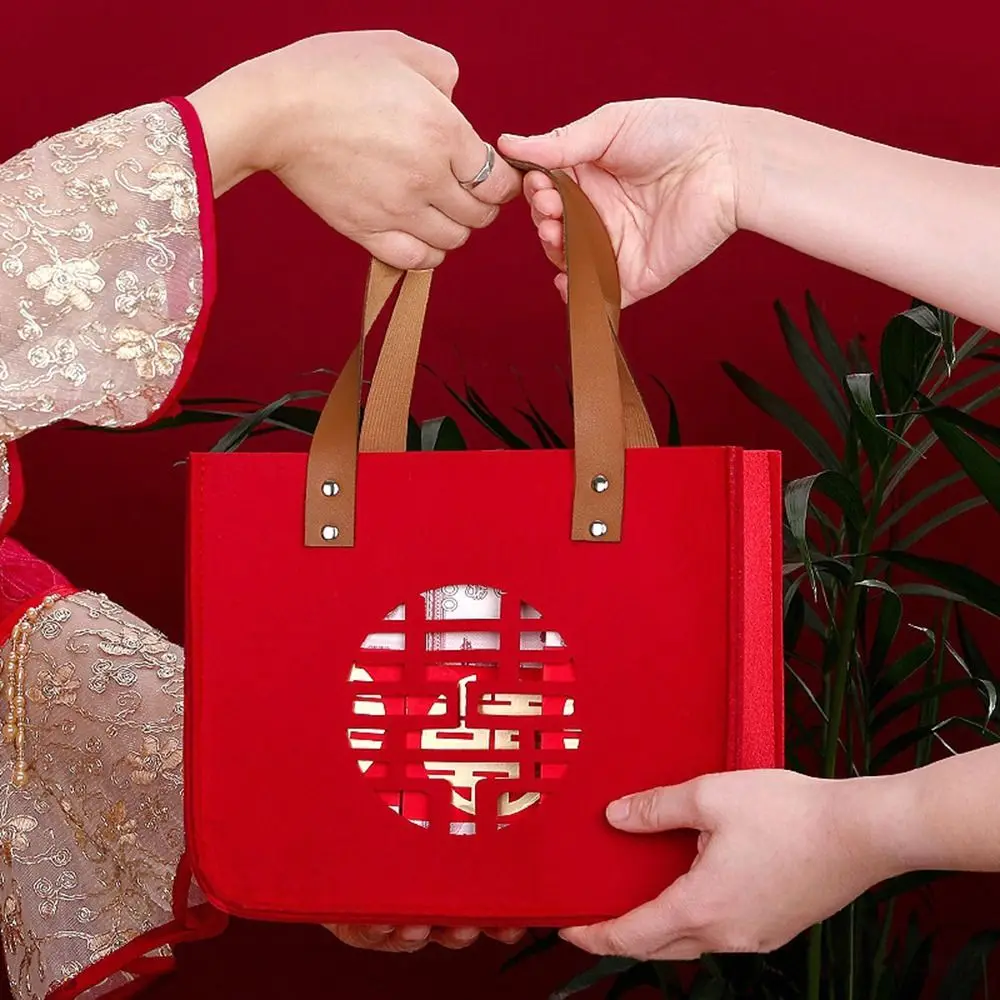 Мультяшный фетр свадебные подарочные пакеты для невесты китайский Новый год