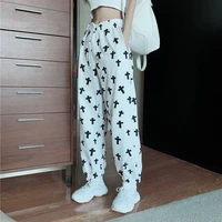 women printed loose korean hip hop pants 2021 high waist jogging pants sportswear trousers female casual wide leg streetwear pop