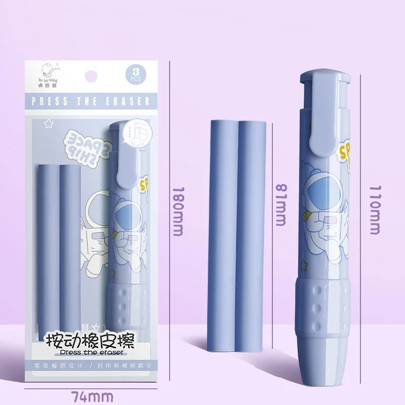 

Erasers Pen Retractable Press Pencil Rubber Correction Supplies School Stationery Erasers for Kids Soft Art Eraser Pen