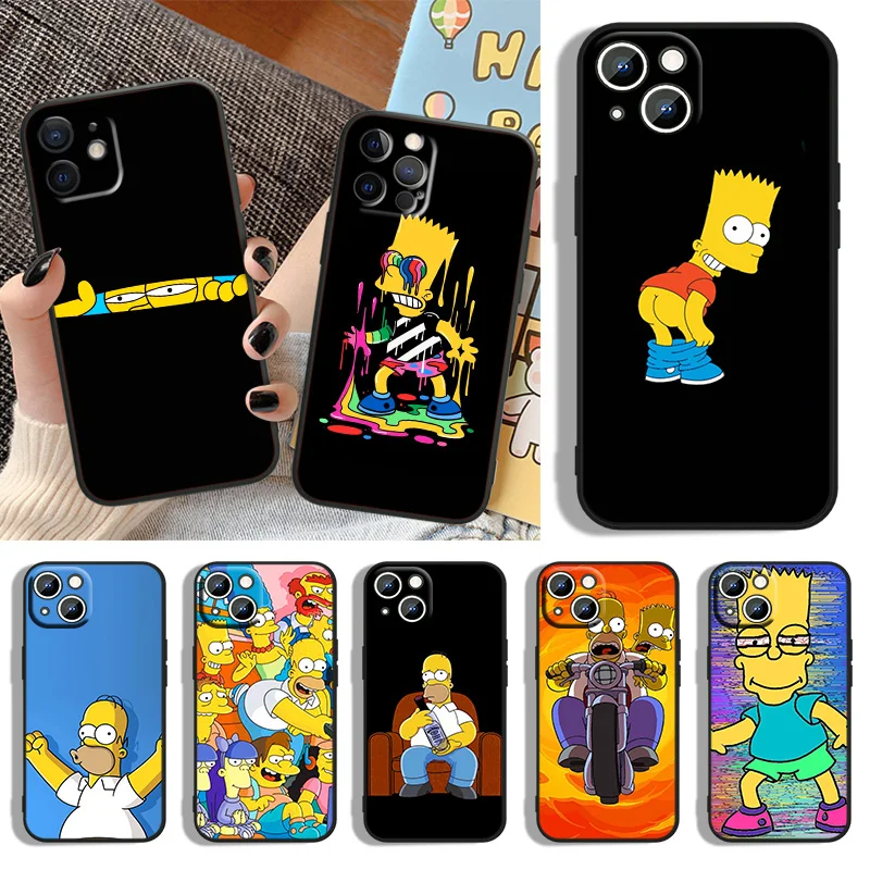 

Animation Simpsons Phone Case For Apple iPhone 14 13 12 11 XS XR X 8 7 6 6S 5 5S SE Pro Max Plus mini Black Cover