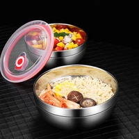 stainless steel ramen rice bowl with lid double anti scalding food container instant noodles soup salad bowls kitchen tableware