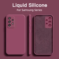 square liquid silicone case for samsung galaxy s20 fe s21 s22 ultra s10 plus a72 a50 a70 a51 a71 a52 5g a31 a32 4g soft cover