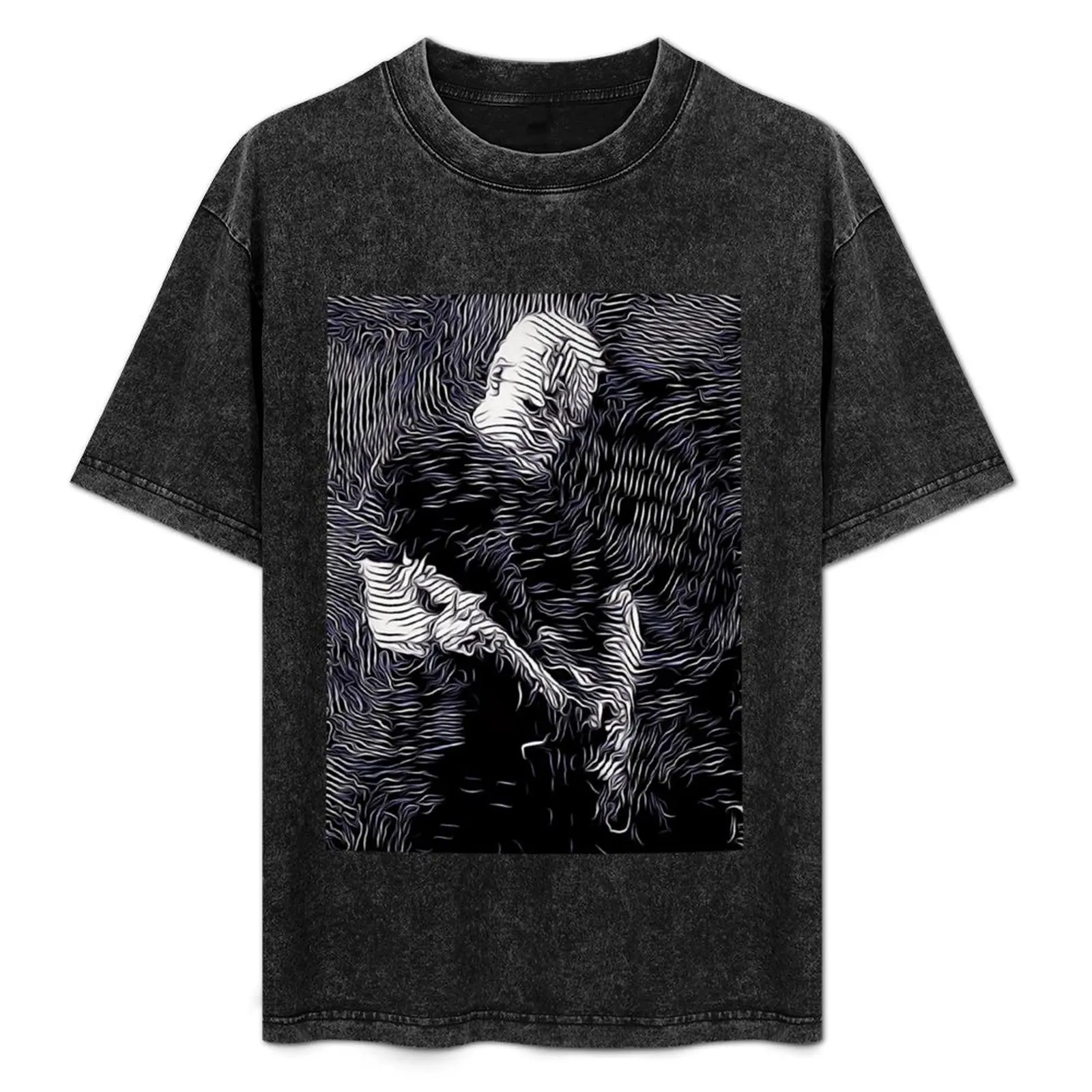 David Gilmour Comfortably Numb Psychedelic Guitar Высококачественный рисунок Aryan Shahabian футболка аниме