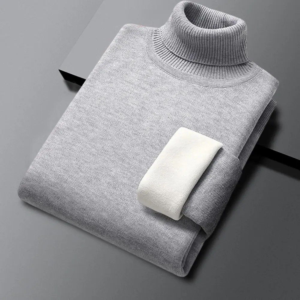

Cold Resistant Skin-touch Autumn Winter Solid Color Thickened Warm Sweater Jumper Daily Clothing