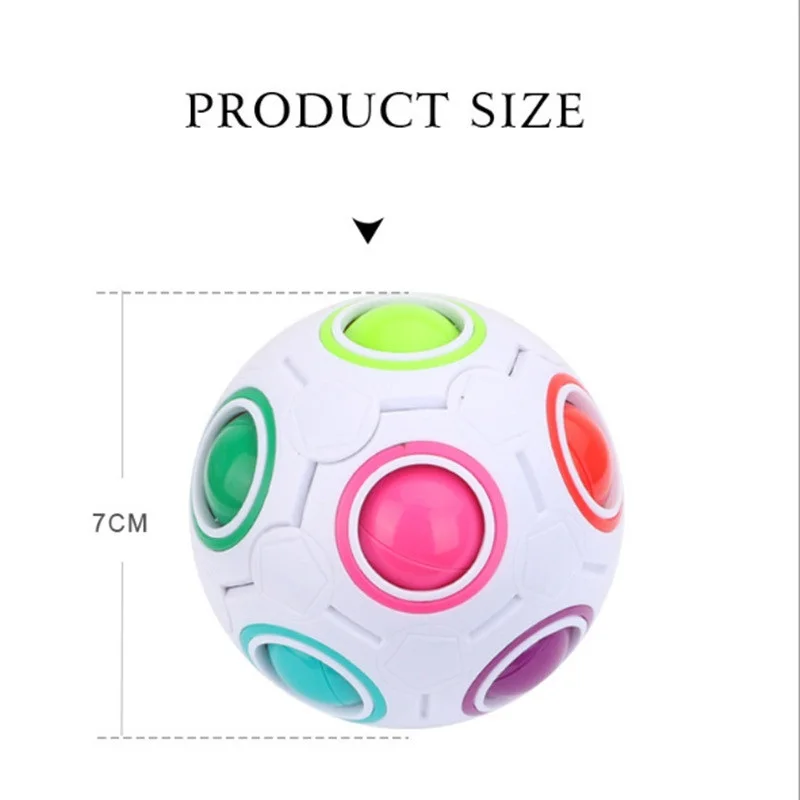 Creative Rainbow Magic Cube Ball Anti stress Rainbow Puzzles Balls Kids Educational Toys For Children Adult Stress Reliever images - 6
