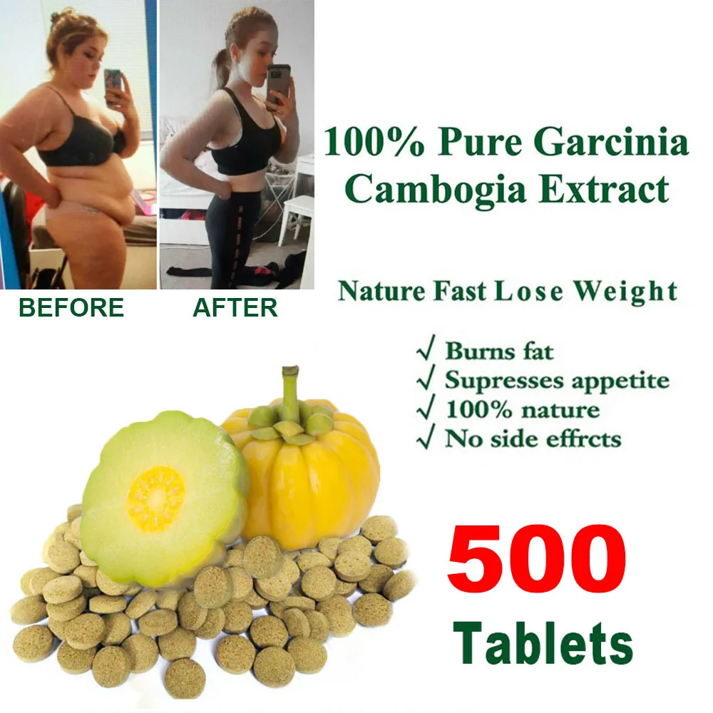 

Pure Garcinia Cambogia Extract HCA Support Weight Loss Promote Fat Burning Effective For Health Slimming Fat Weight Lost 500Tabs