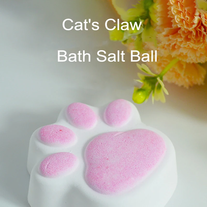 Bath Bubble Ball 30g Cute Cartoon Cat Claw Bath Salt Ball Fragrance Moisturizing Essential Oil Family Spa Bath Bomb