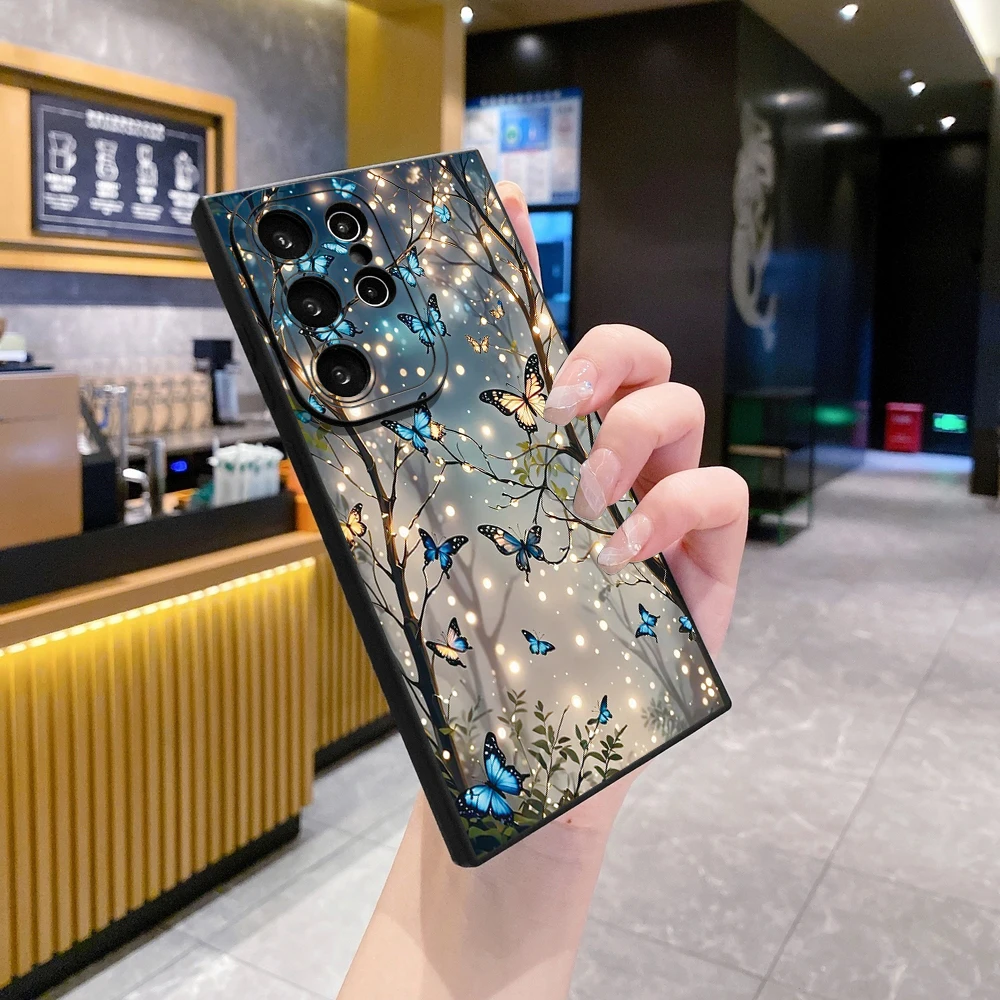Совместимость с Samsung Galaxy S25 S24 S23 Ultra S22 Plus Note 20 S21 FE Чехол с цветочной бабочкой Tongyan Cover (art.: 3920d254d412a) - 3920d254d412a
