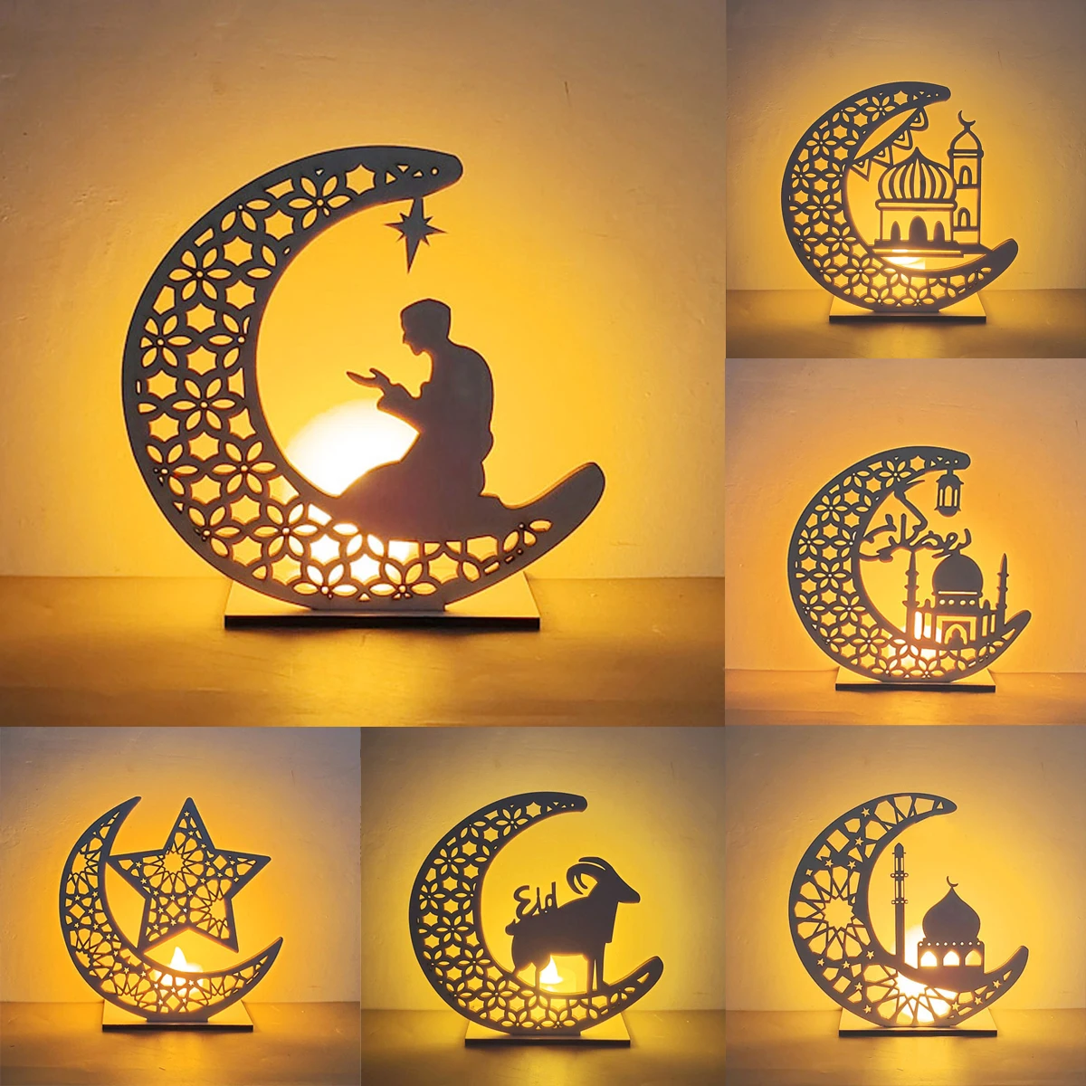 

Украшения для дома Рамадан ИД Мубарак деревянная настольная подставка лунный налет подвесной Декор мусульманское событие товары для вечерние