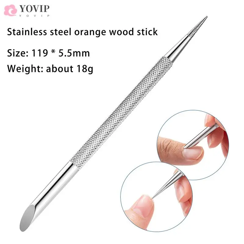 

Double-ended Stainless Steel Cuticle Pusher Nail Manicures Remover Manicure Sticks Tool For Nail Art 12.55*0.5cm/4.92*0.20in