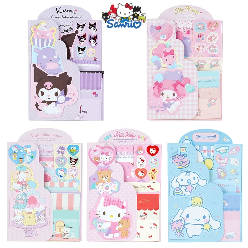 

Sanrio Hello Kitty Envelope Letter Paper Set Cute My Melody Kuromi Handbook Note Papers Kawaii Cartoon Anime Stickers Kids Gift