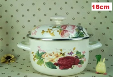 10 шт. эмалированные кастрюли для приготовления пищи 16/18/20/22/24 см