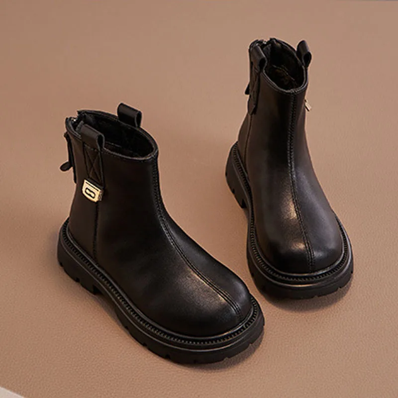 Детские ботинки зимние модные брендовые короткие ботильоны для маленьких