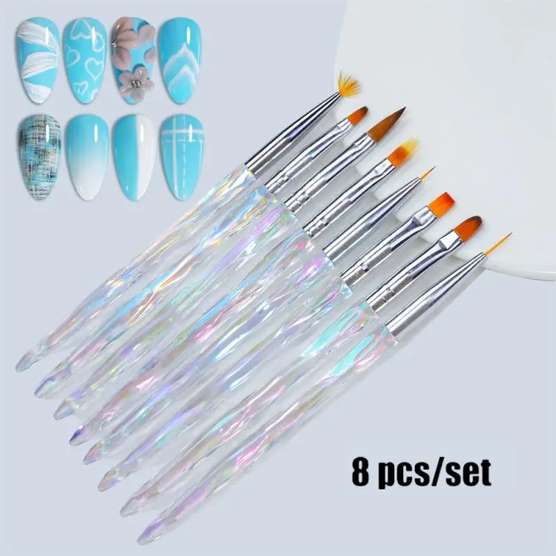 

Nail Drawing Pen 8 Piece Set Wire Drawing Pen Nail Pen Colored Drawing Line Pen Nail Tool Brush Brush Set Nail Brushes