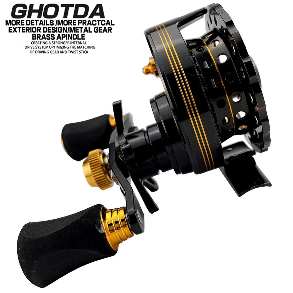 GHOTDA Ice Fly Raft Fishing Accessories Outdoor Wheel Winter for Fishing Durable Line Wheel Tackle Goods Metal Reel 2000
