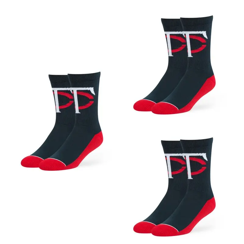 

Brand - Fan Favorite 3 Pack Crew Socks, Minnesota Twins