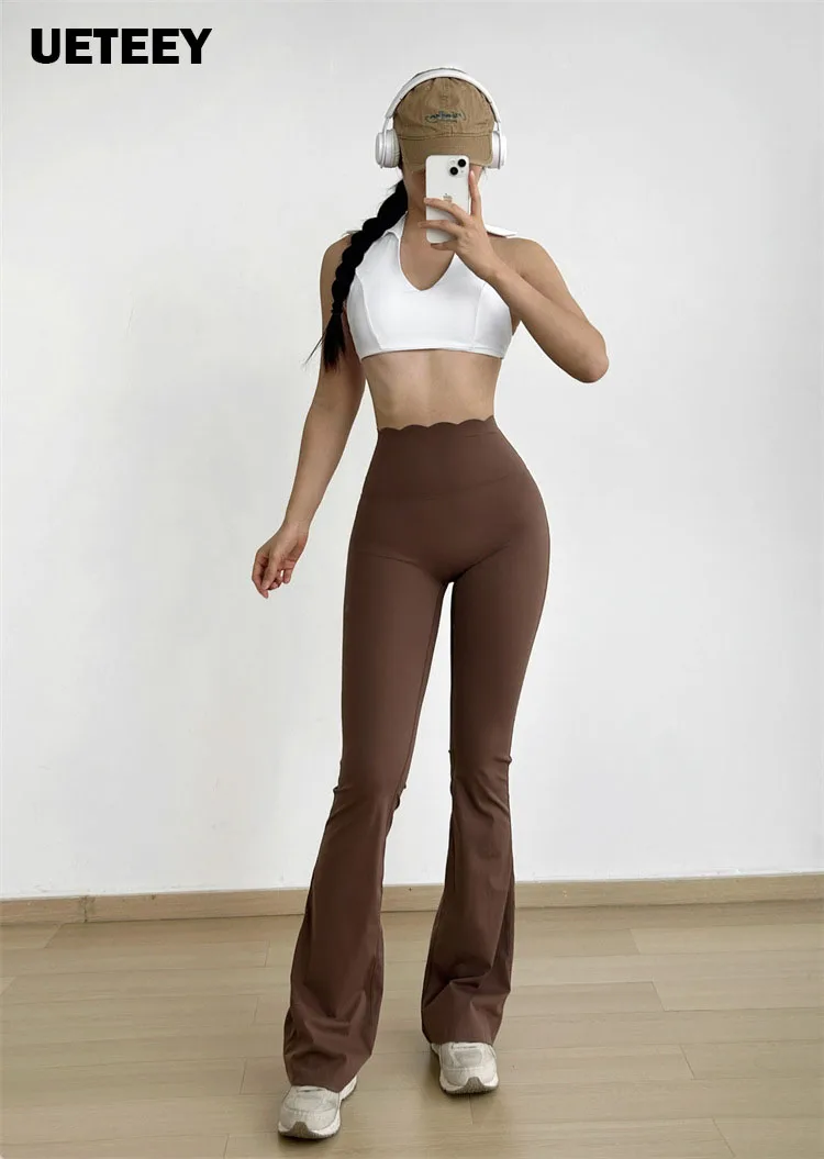 

2023 Sport Flared Leggings Yoga Wide Leg Pants Women for Gym Clothing Raises Butt Ladies Fitness Leggings Dance Slim Fit Trouser