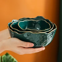 emerald phnom penh ceramic salad bowl household nordic decor tableware large chinaware fruit cup home porcelain noodle soup bowl