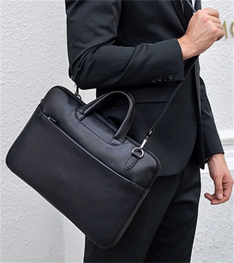 High Quality Men's Genuine Leather Briefcase For Male Business Laptop Bags Office New Women's Handbags Documents Portfolio Bag