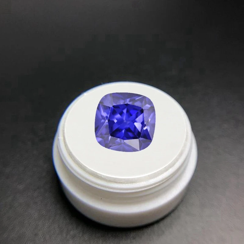 Large Natural Tanzanite Blue Sapphire Gem 12.0mm 6.0Cts Cushion Cut VVS Loose Gemstone For Jewelry DIY