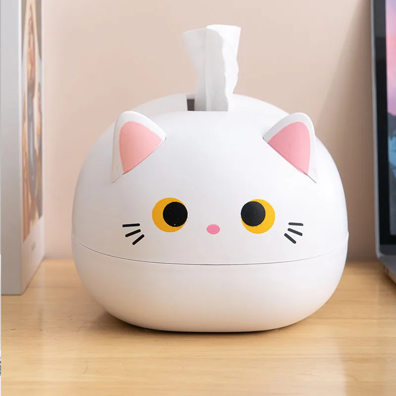 Кавайная кошка коробка для салфеток Настольный держатель туалетной бумаги